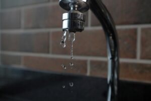 water coming out of faucet