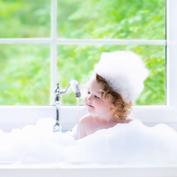 Little girl In suds